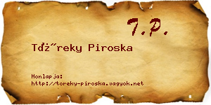Töreky Piroska névjegykártya